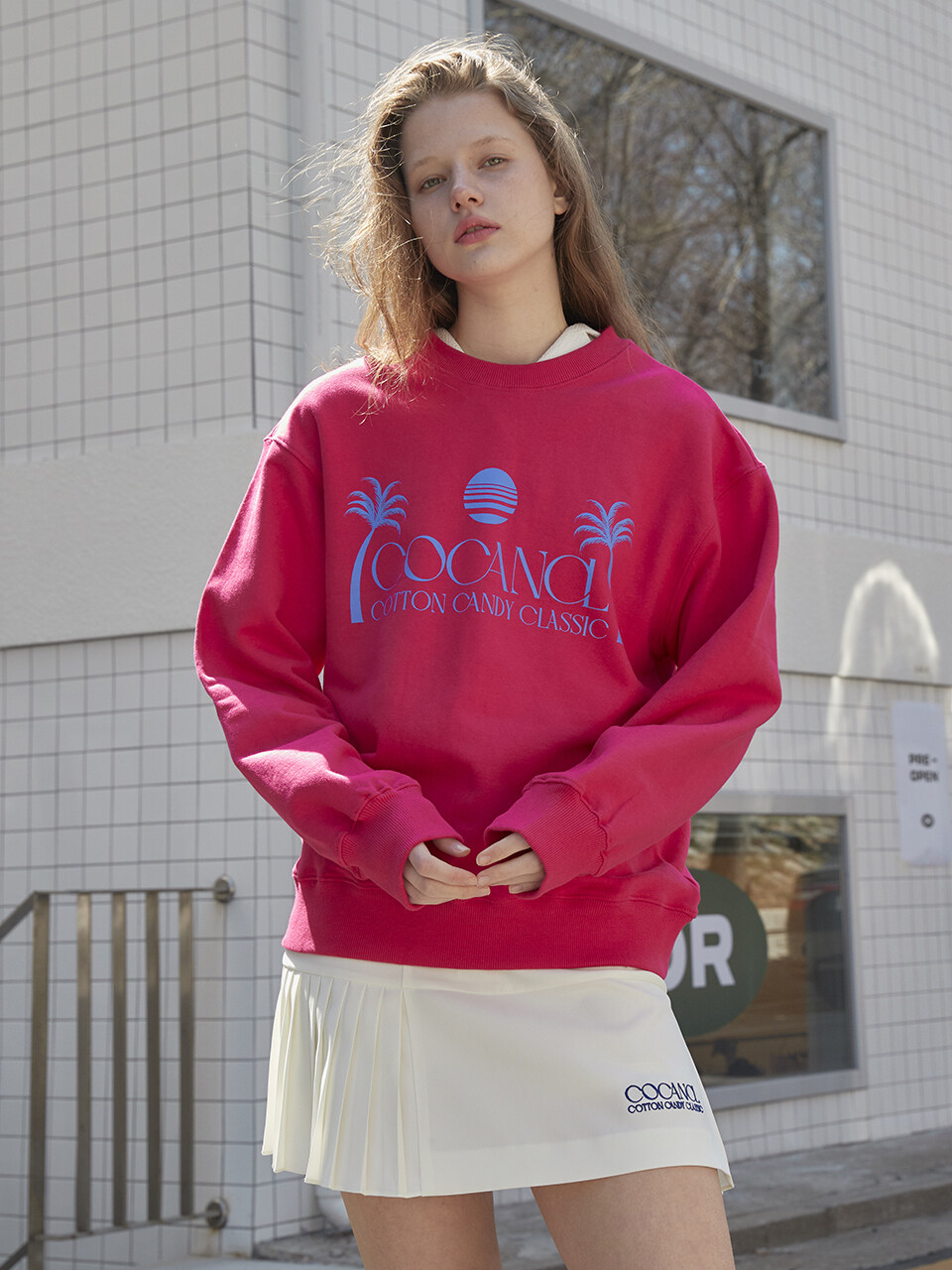 Cocancl Palm Tree Logo Sweatshirt (Magenta)