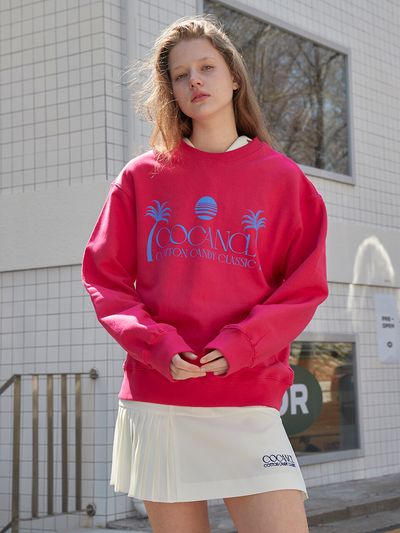 Cocancl Palm Tree Logo Sweatshirt (Magenta)