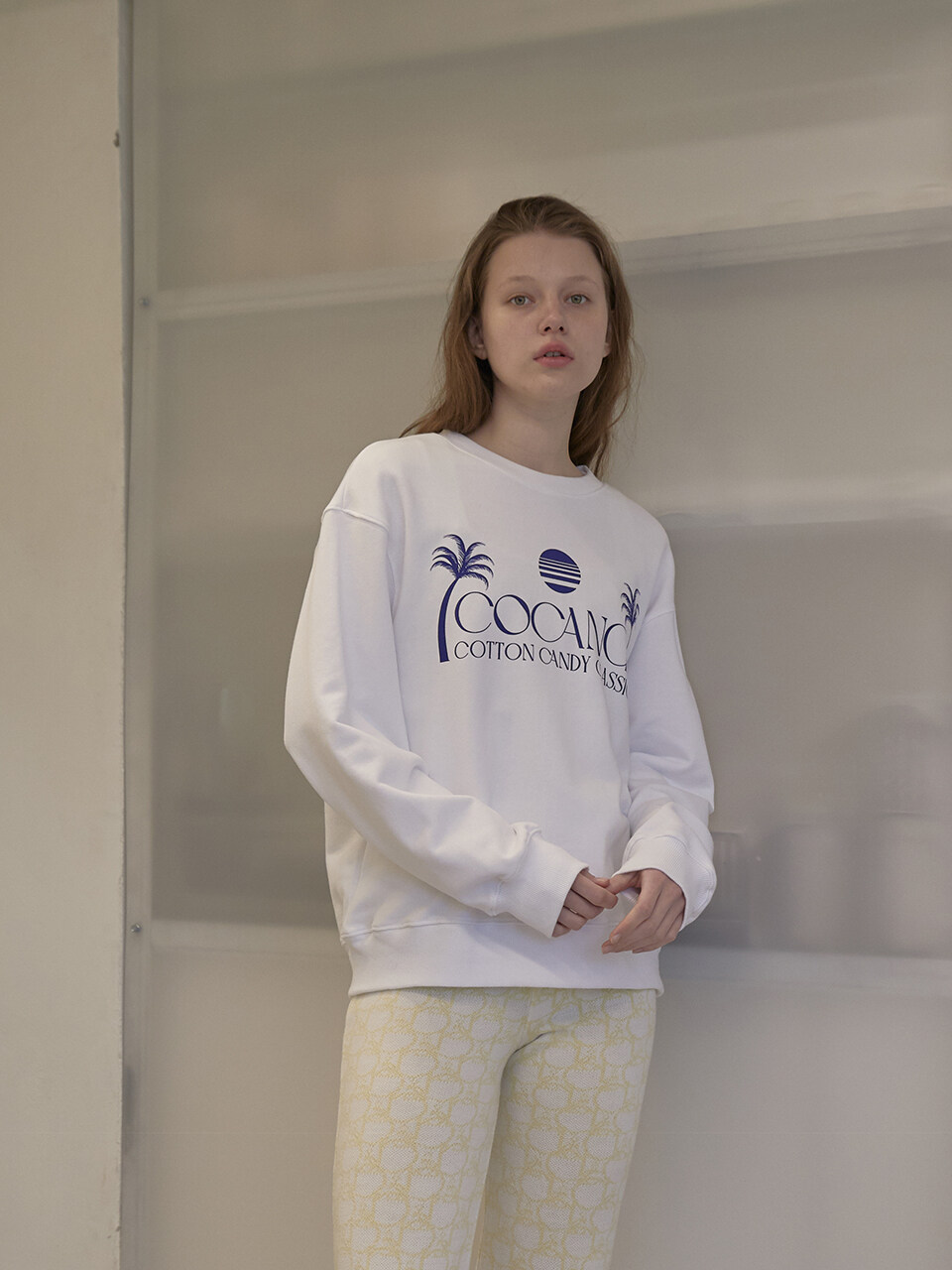Cocancl Palm Tree Logo Sweatshirt (White)