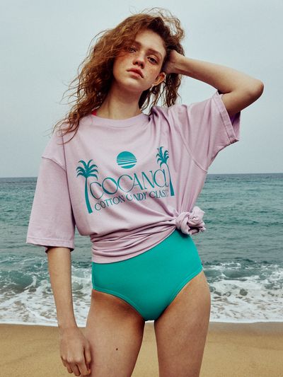 Cocancl PALMTREE HALF TOP / PINK