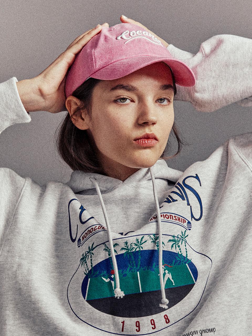 Cocancl Wavy Cotton Logo Cap [Pink]