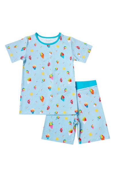 Coco Moon Coco Moon Kids' Rainbow Shave Ice Fitted Knit T-Shirt & Shorts Pajama Set