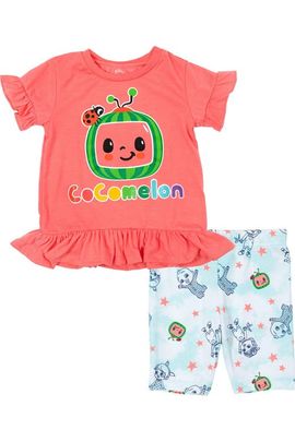 Cocomelon Cocomelon Jj 2-piece Tee And Bike Shorts Set (baby)