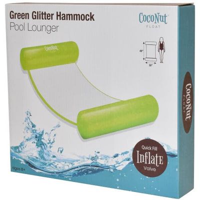 Coconut Outdoor Coconut Outdoor Green Glitter Hammock Pool Lounger 49" X 30"