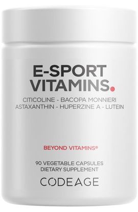 Codeage Codeage E-Sport Vitamins Citicoline Cognizin, Bacopa Monnieri, L-Theanine, Ginkgo, Lutein