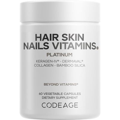Codeage Codeage Hair Skin Nails Vitamins Platinum, Keratin, Dermaval, Biotin, Collagen