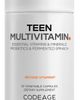Codeage Codeage Teen Multivitamin, Vitamins A, C, D3, B6, B12, Iron, Zinc, Probiotics, Spinach Leaf - 1