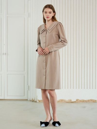 Coett a wool double-collar dress Wool Double Collar Dres