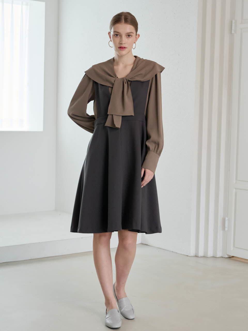 Coett Amy Flair dress Amy Flare Dress CHARCOL
