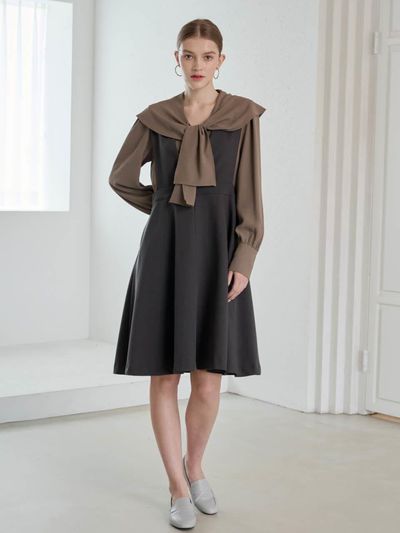 Coett Amy Flair dress Amy Flare Dress CHARCOL
