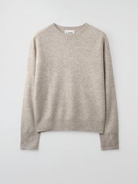 Coett Cashmere Wool Clean-cut Knit Top [Melange Beige]