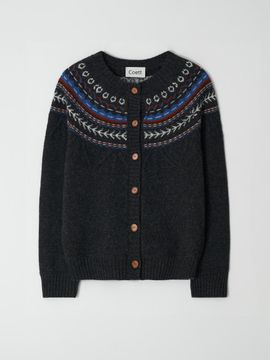 Coett [Coet] Nordic Wood Button Cardigan_Charcoal