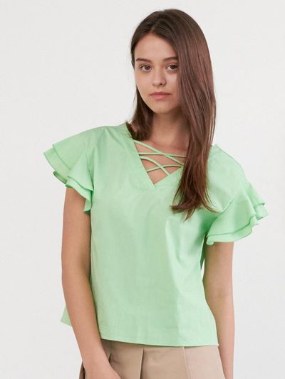 Coett Cross Top_Apple Green