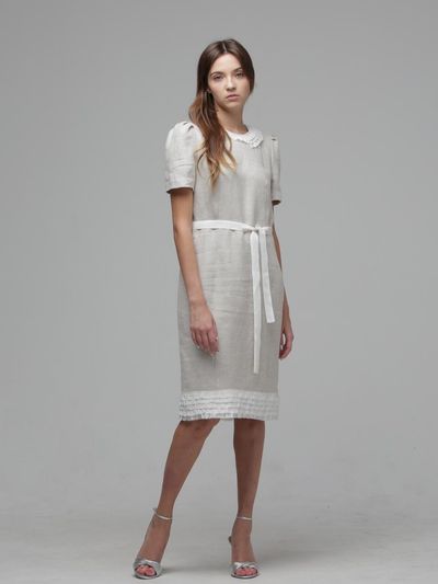Coett linen tweed dress
