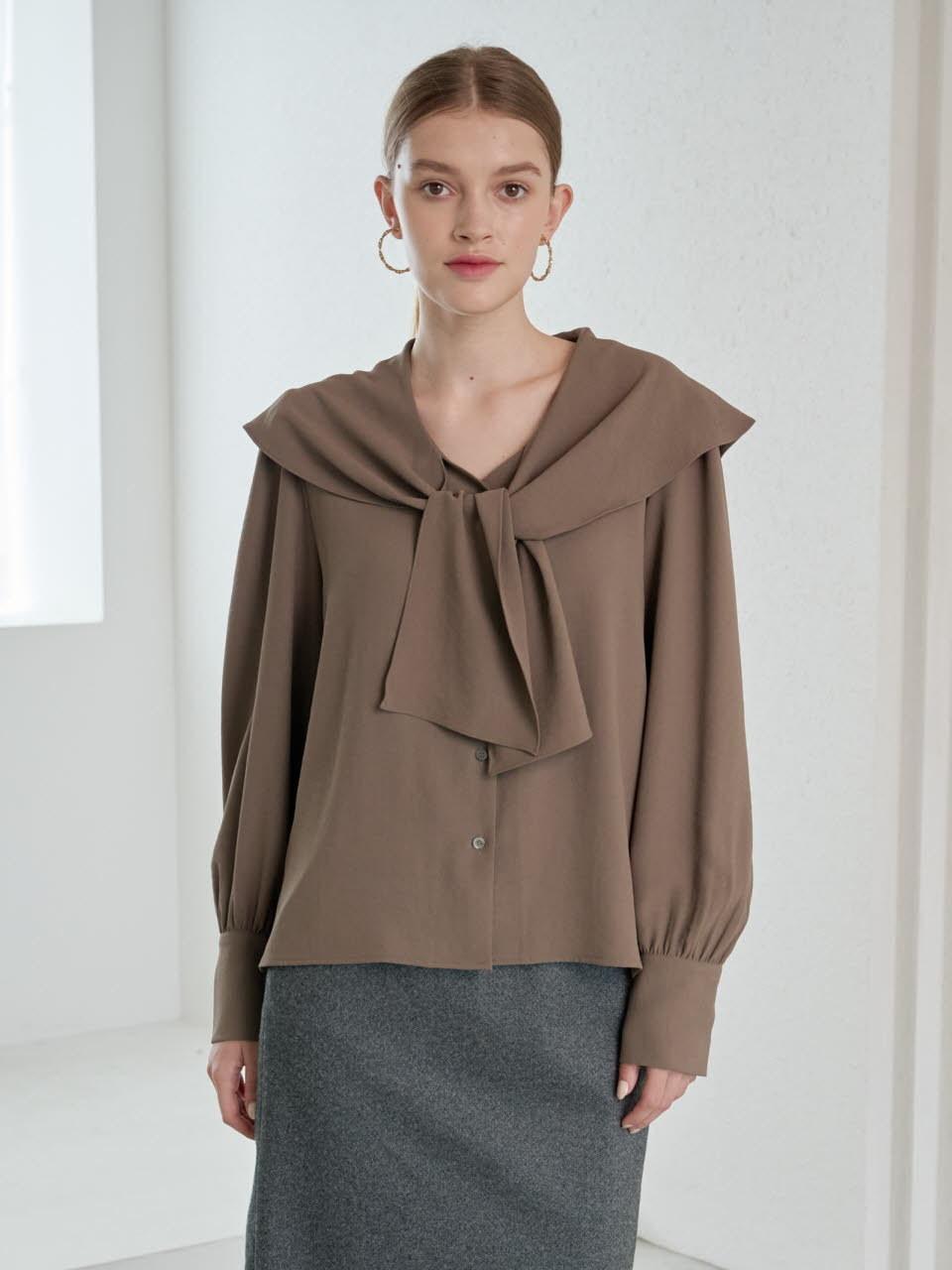 Coett Lucy Scarf Blouse Lucy Scarf Blouse BROWN