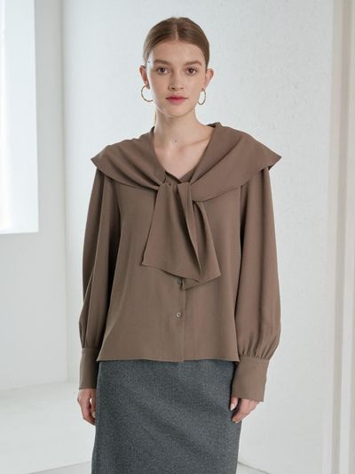 Coett Lucy Scarf Blouse Lucy Scarf Blouse BROWN