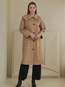 Coett pleated collar trench coat