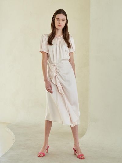 Coett Satin Ruffle dress