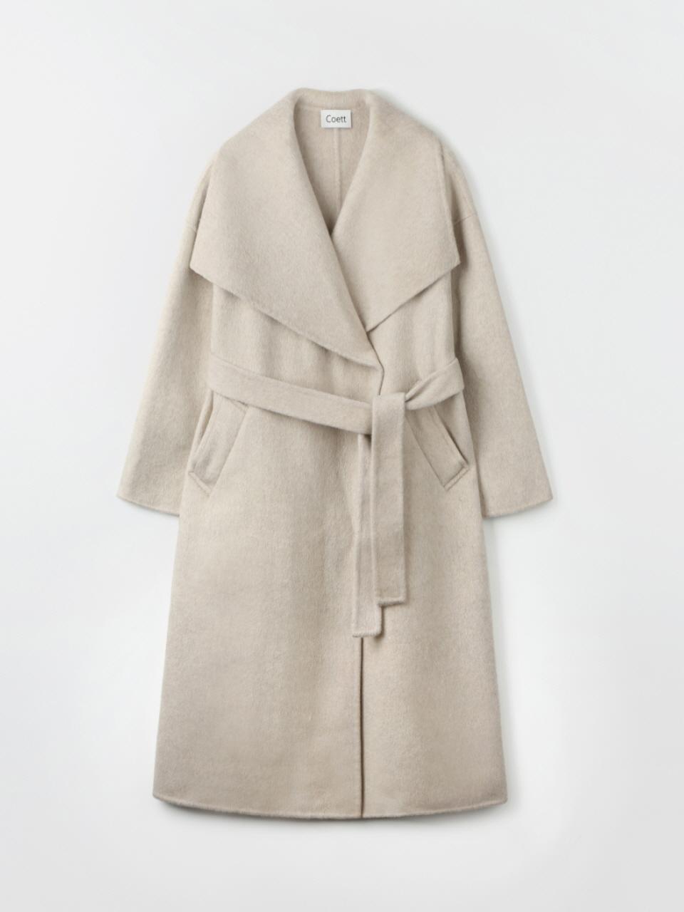 Coett Shawl Collar Loose Fit Wool Coat [Light Brown]