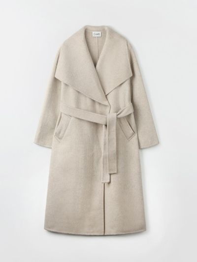 Coett Shawl Collar Loose Fit Wool Coat [Light Brown]