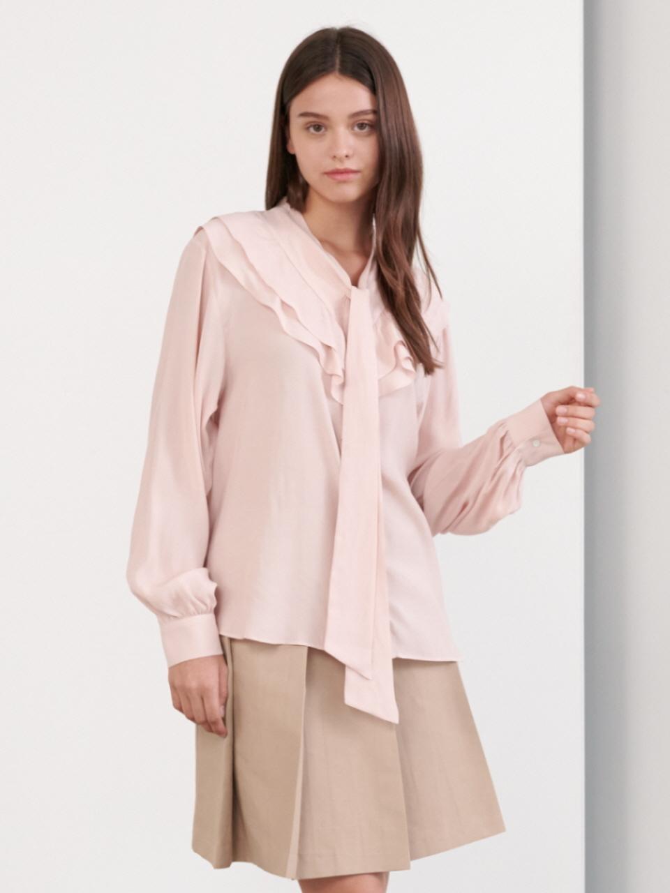 Coett Shirring Tie Blouse_Cherry Blossom