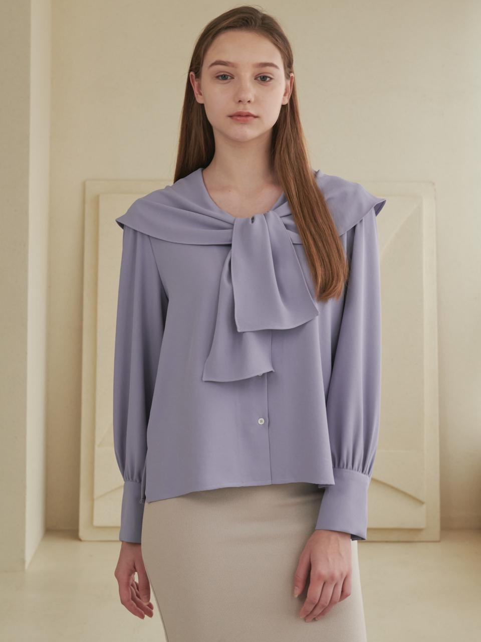 Coett wide scarf blouse lilac