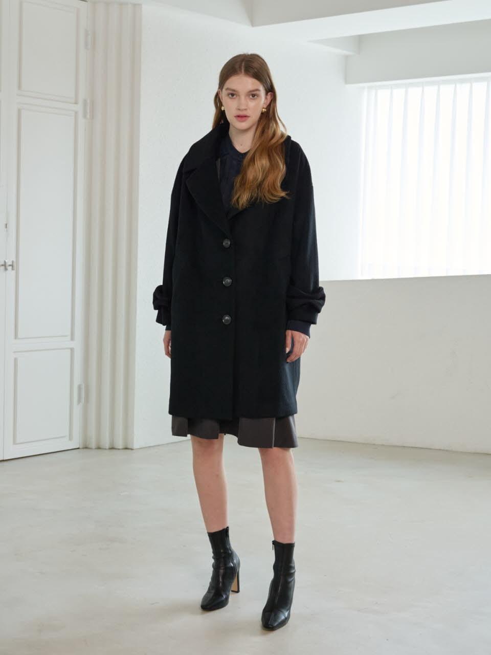 Coett wool ribbon cuff coat Wool Ribbon Cuff Coat_BLACK