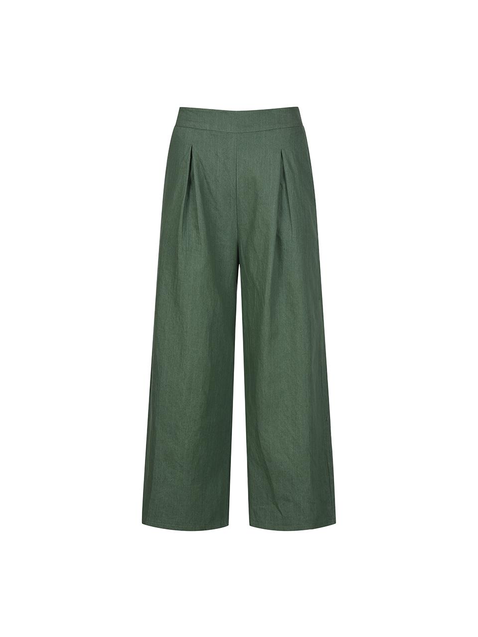 COIINCOS Back Elastic Waistband Wide Pin-tuck Pants (DZ4ML090)