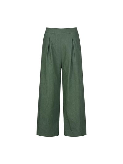 COIINCOS Back Elastic Waistband Wide Pin-tuck Pants (DZ4ML090)