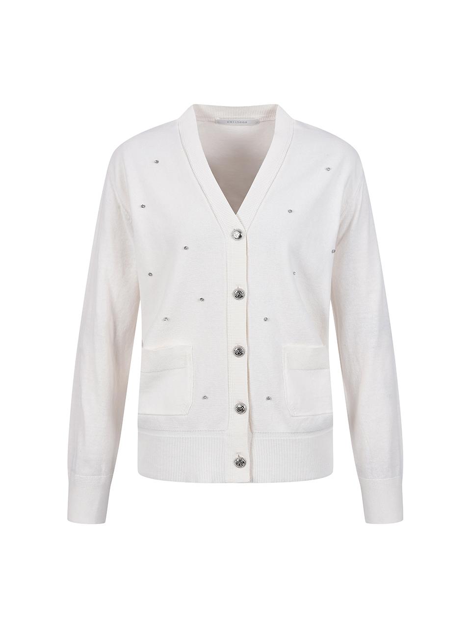 COIINCOS Cubic V-neck Cotton Regular Fit Cardigan (DK5SD611)