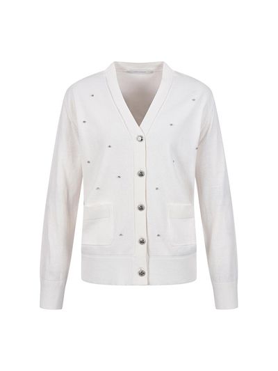 COIINCOS Cubic V-neck Cotton Regular Fit Cardigan (DK5SD611)