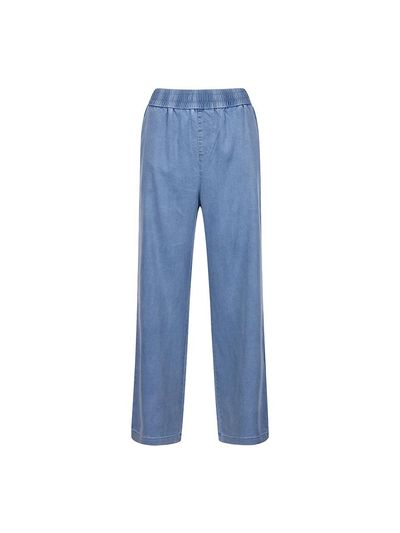 COIINCOS Elastic Waistband Wide Denim Pants (DZ5ML086)