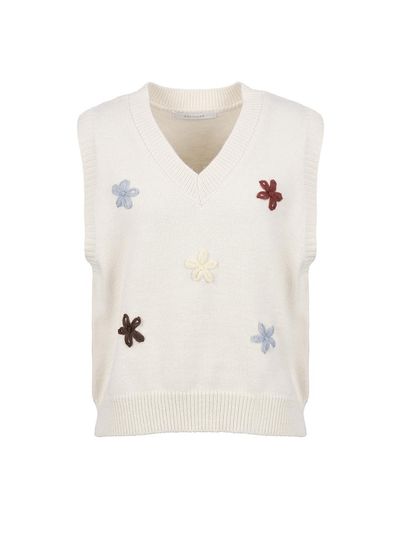 COIINCOS Floral Embroidered V-Neck Regular Fit Vest (DZ5SV052)