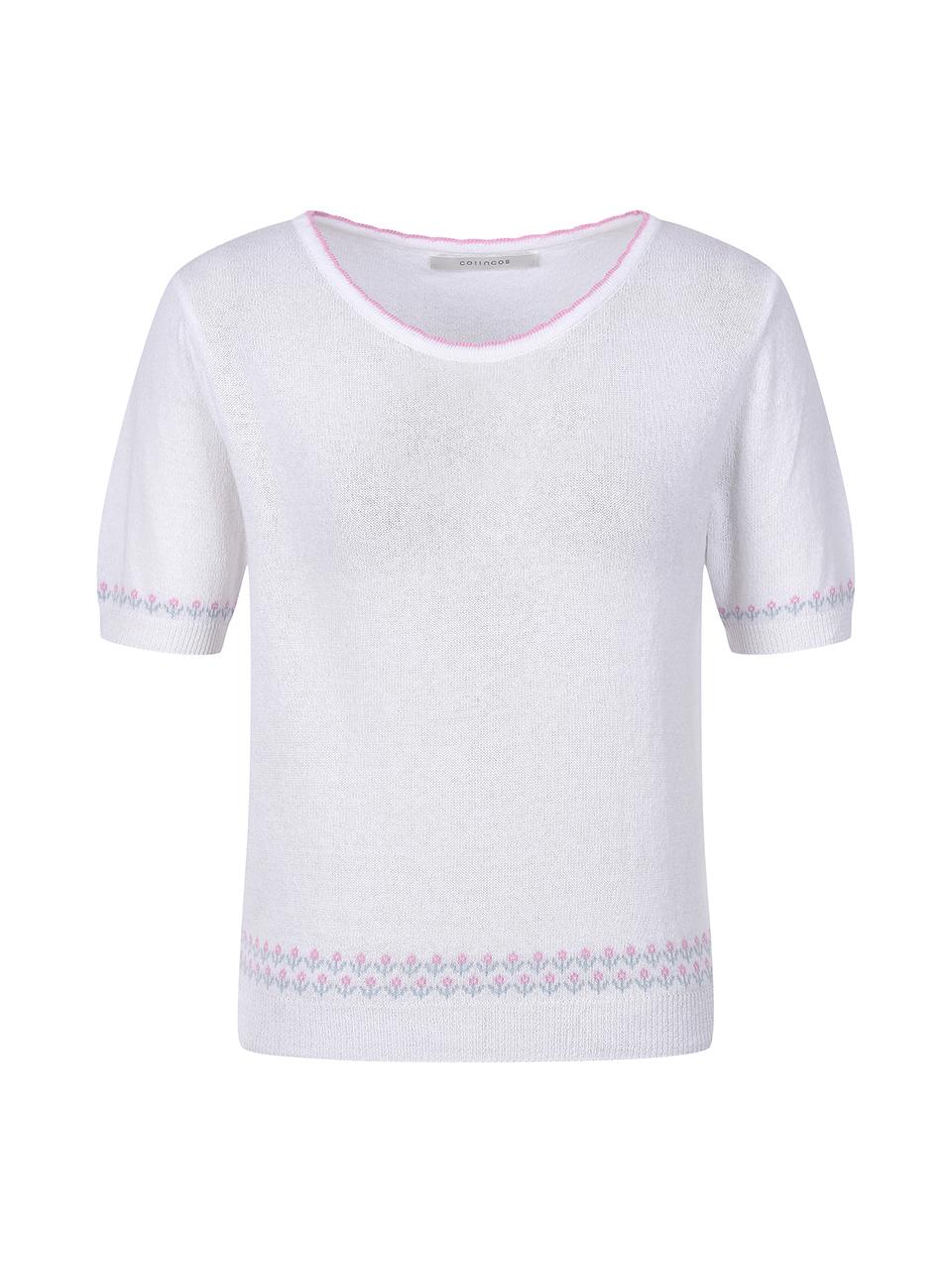 COIINCOS Floral Point Short-Sleeve Sweater (DK5MP661)