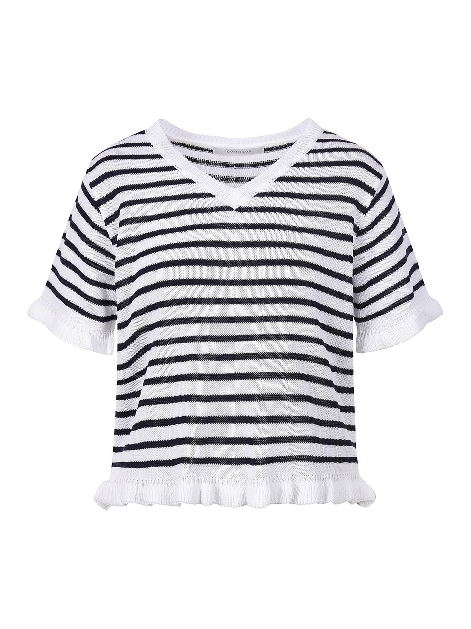 COIINCOS Frill V-neck Short Sleeve Knit (DZ5MP071)