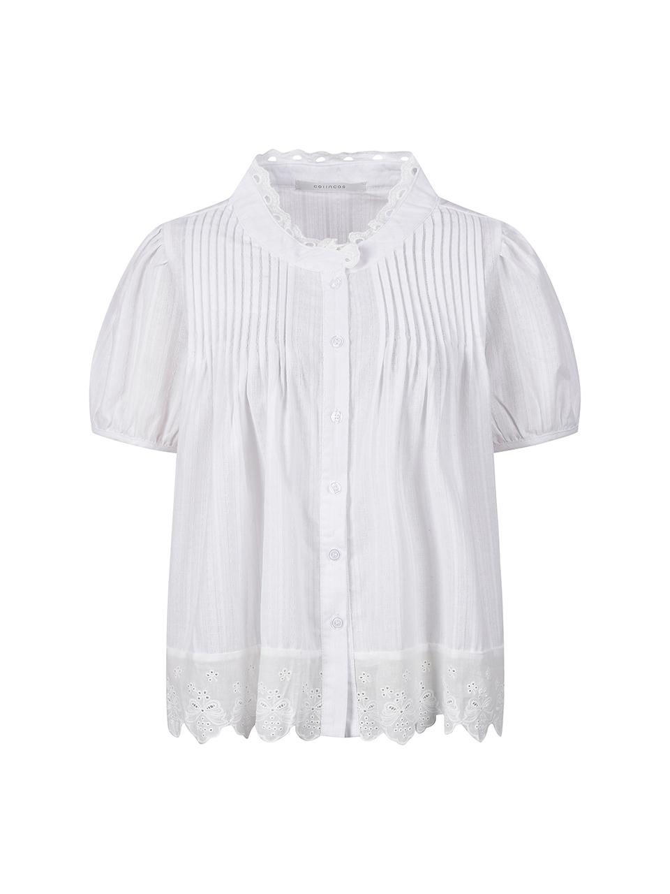 COIINCOS Lace Point Short Sleeve Blouse (DW5MB717)