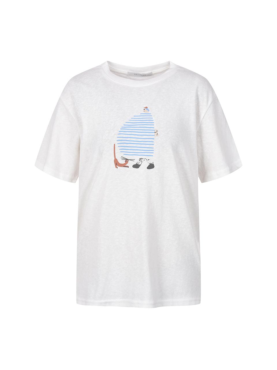 COIINCOS Linen Blend Short-Sleeve T-shirt (DZ5ME043)
