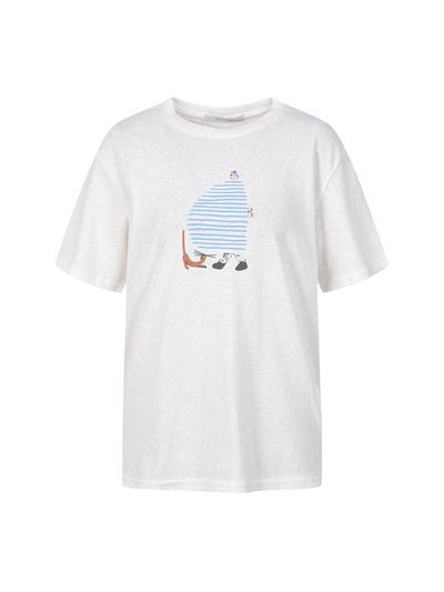 COIINCOS Linen Blend Short-Sleeve T-shirt (DZ5ME043)