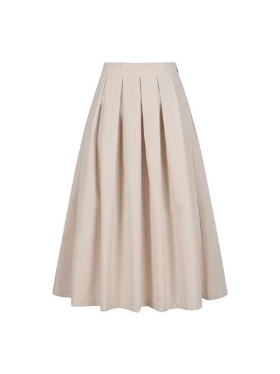 COIINCOS Pin-tuck Flare Long Skirt (DW5SS134)