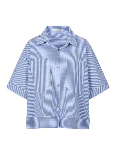 COIINCOS Striped Short-Sleeve Shirt Blouse (DW5MB744)