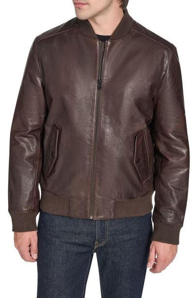 Cole Haan Cole Haan Leather Bomber Jacket