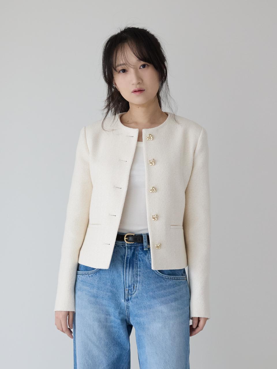 COLIZET Two Way Tweed Jacket (white)