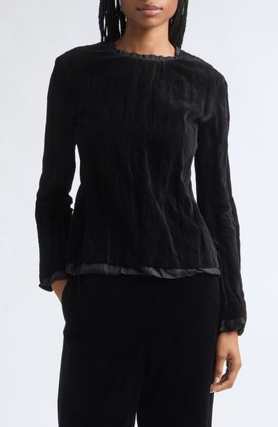 Colleen Allen Colleen Allen Crushed Velvet Crewneck Top