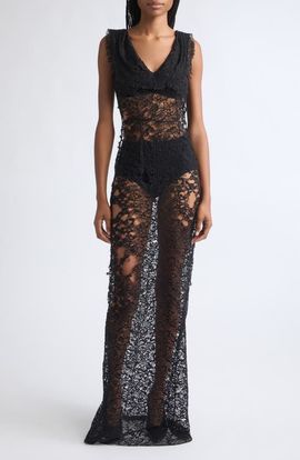 Colleen Allen Colleen Allen Deconstructed Lace Maxi Dress