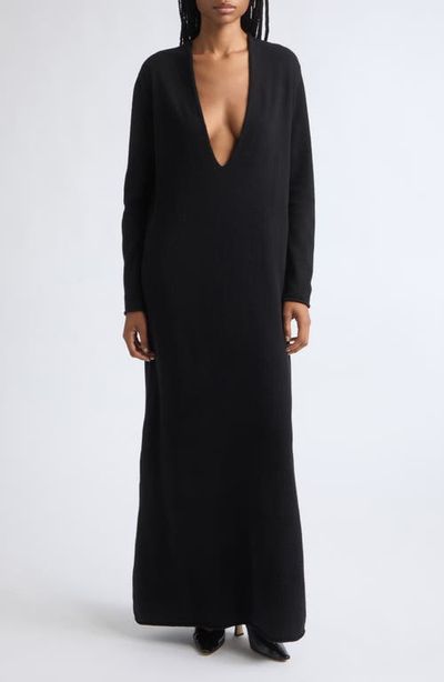 Colleen Allen Colleen Allen Deep V-Neck Extrafine Merino Wool Dress