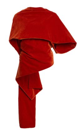 COLLEEN ALLEN COLLEEN ALLEN Draped Cotton Velvet Shawl Top
