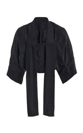 COLLEEN ALLEN COLLEEN ALLEN Gathered Shrug Silk Duchesse Jacket