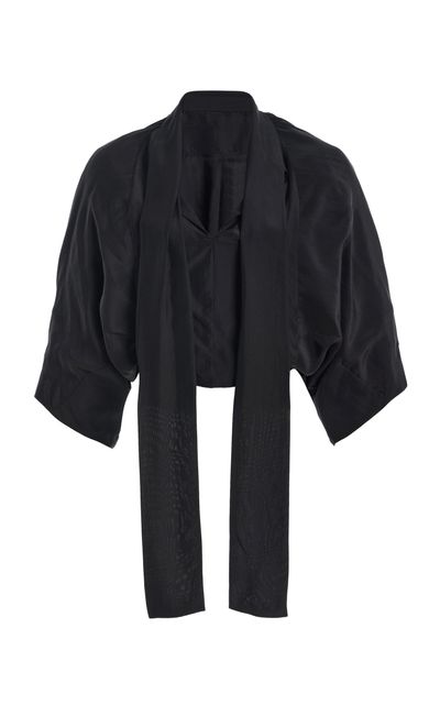 Colleen Allen Gathered Shrug Silk Duchesse Jacket