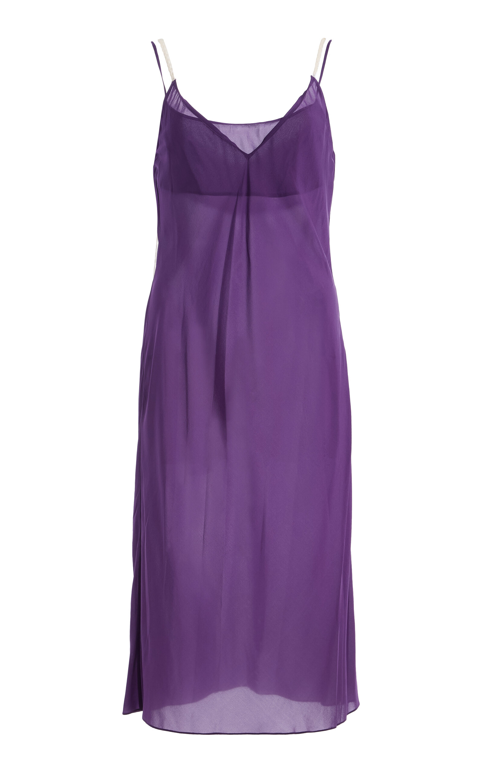 COLLEEN ALLEN COLLEEN ALLEN Layered Bias Stretch Silk Chiffon Slip Dress