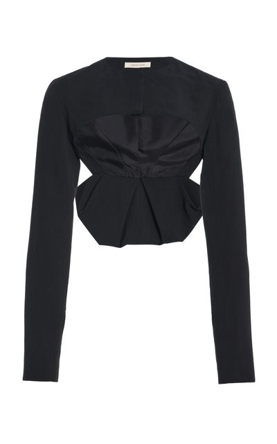 COLLEEN ALLEN COLLEEN ALLEN Regency Bustle Clinch Waist Wool Suiting Jacket